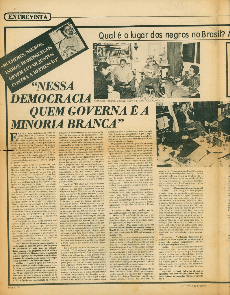 Jornal a Gazeta - Encerrada a Convenção Nacional do Negro Brasileiro - com seis reivindicações